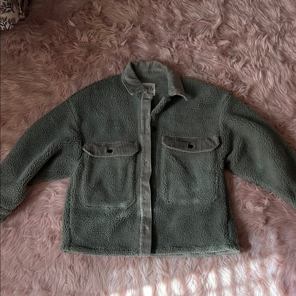 Cozy Green Zara Sherpa Jacket